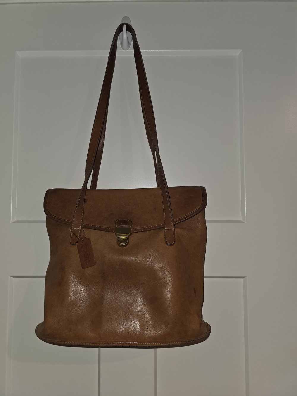 Vintage Coach Brown Leather Shoulder Tote